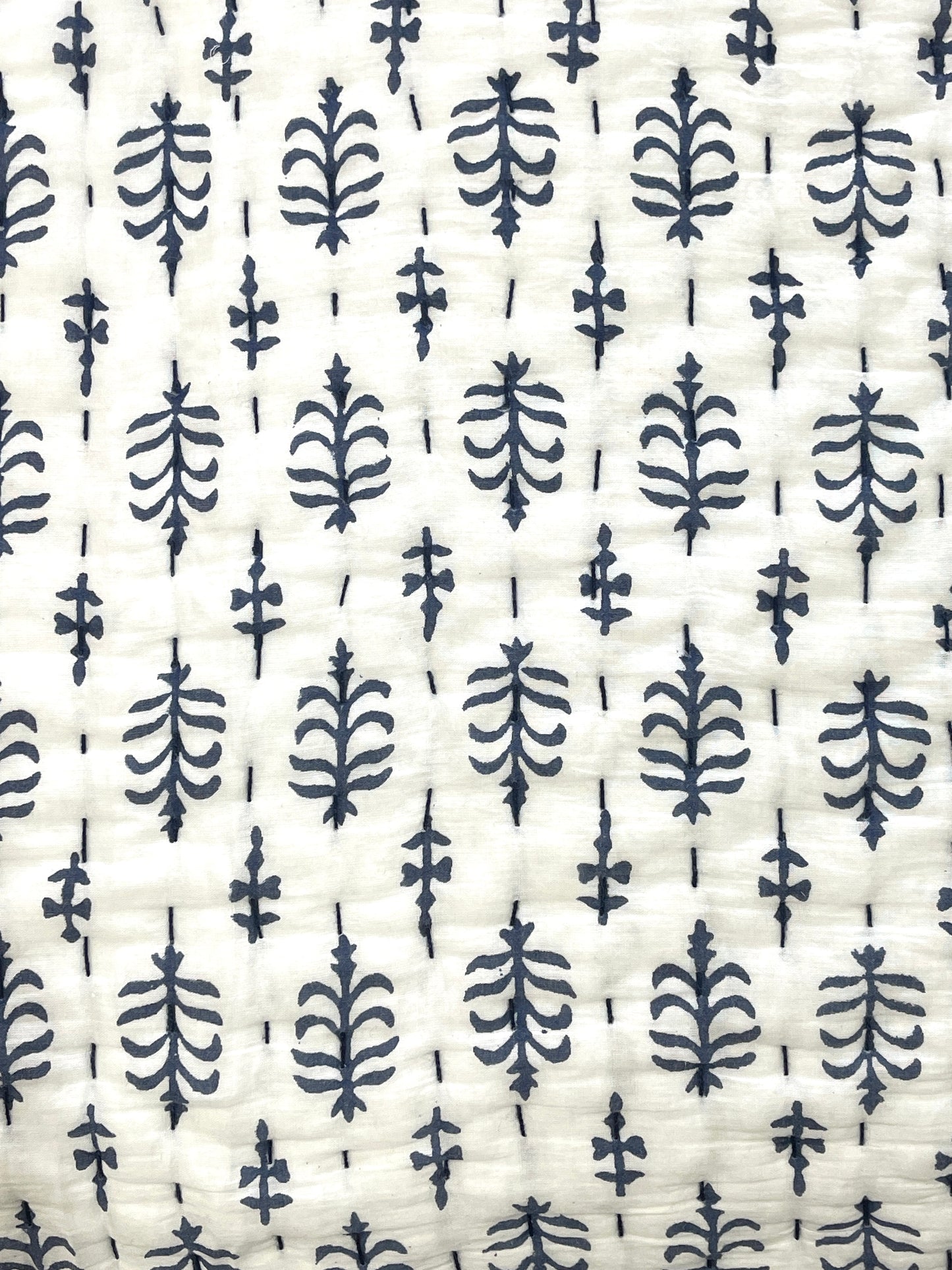 Hand Made Cotton Block Printed Padded Kantha Quilt - Adore India