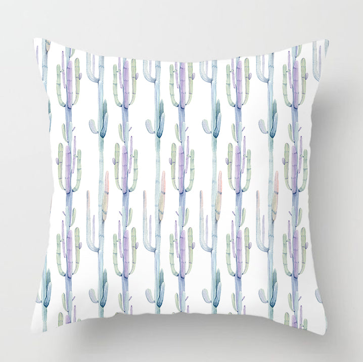 Watercolour Modern Flowers Green Cushion Cover - Adore India