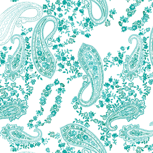 Turquoise Paisley - Elegance Meets Drama for a Chic Bedroom Upgrade King Size - Adore India