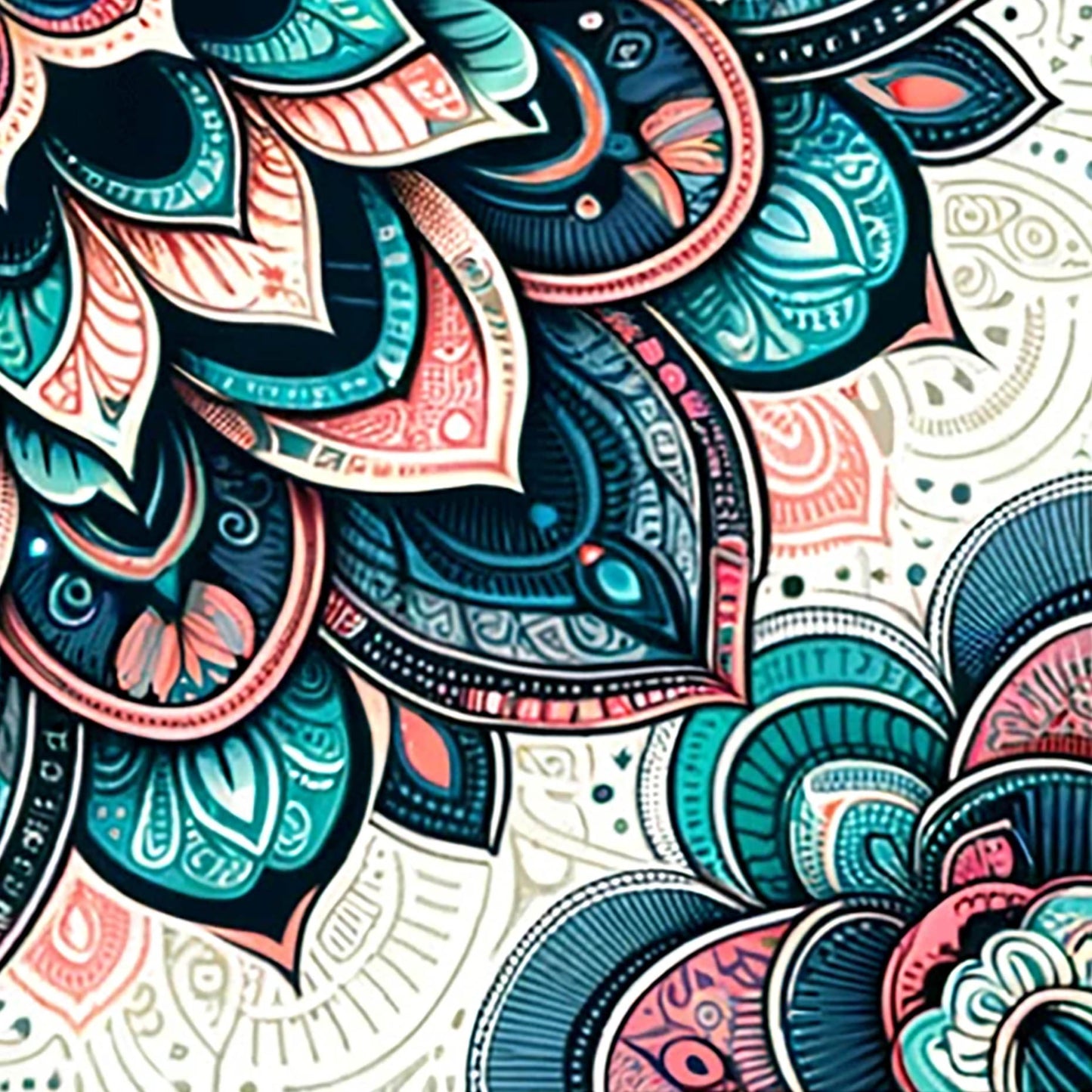 Shri Mandala Turquoise Indian Mandala Quilt Cover Set - Adore India