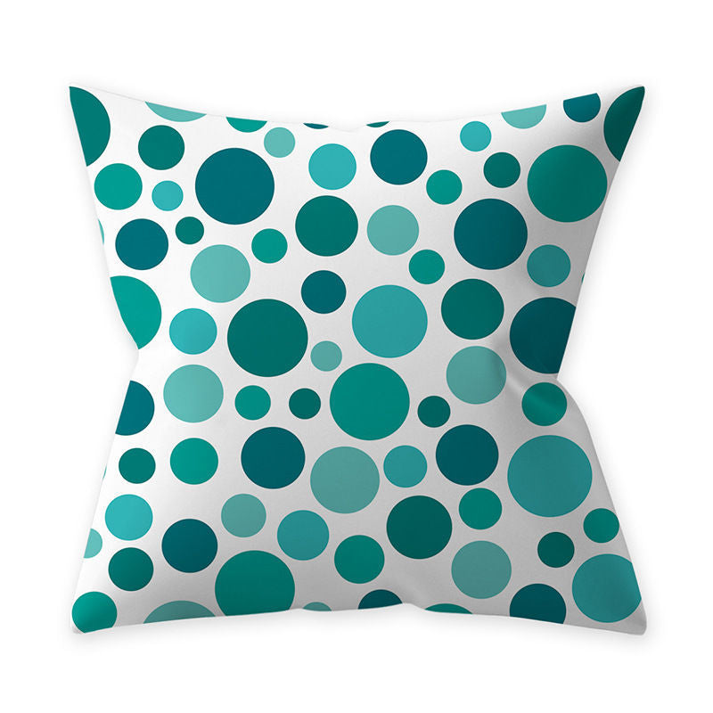 Green Geometrical Water Colour Abstract Living Room Cushion Cover - Adore India