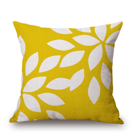 Nordic Yellow Green Geometric Print Cushion Cover - Adore India