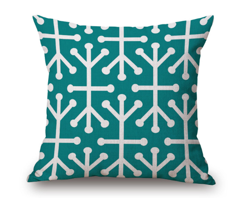 Nordic Yellow Green Geometric Print Cushion Cover - Adore India