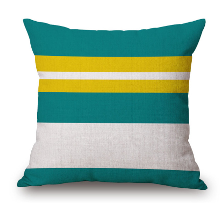 Nordic Yellow Green Geometric Print Cushion Cover - Adore India