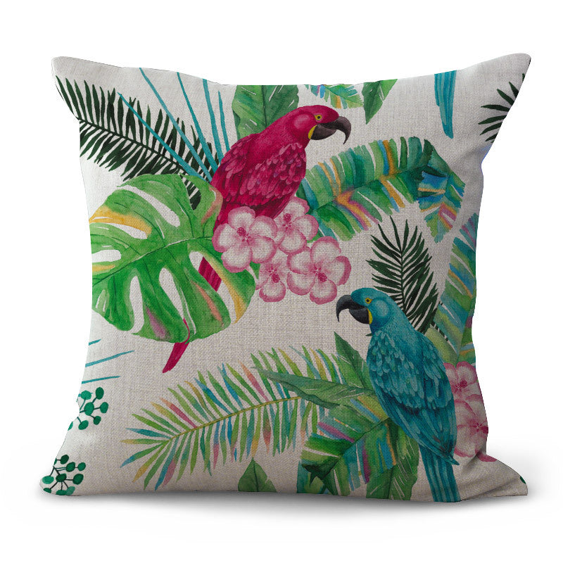 Colourful Tropical Plant Cushion Cover - Adore India