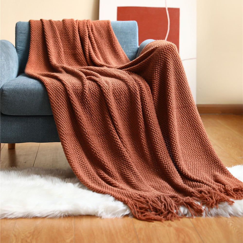 Knitted Acrylic Bohemian Bed Sofa Throw Blanket - Adore India