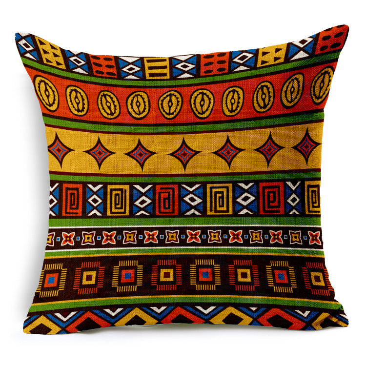 Ethnic Stripe Bohemian Linen Cotton Cushion Cover - Adore India