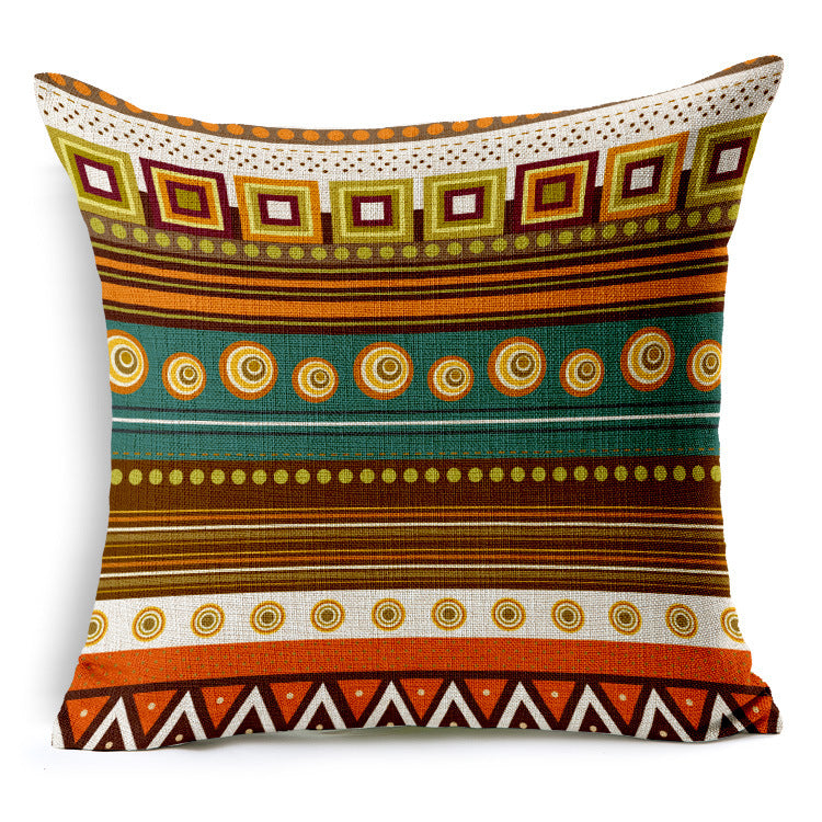 Ethnic Stripe Bohemian Linen Cotton Cushion Cover - Adore India