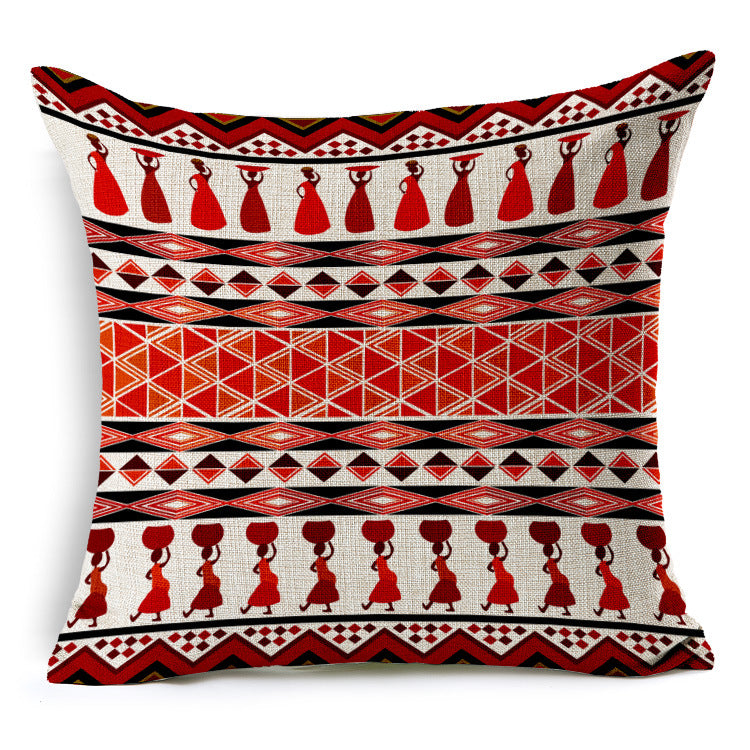 Ethnic Stripe Bohemian Linen Cotton Cushion Cover - Adore India