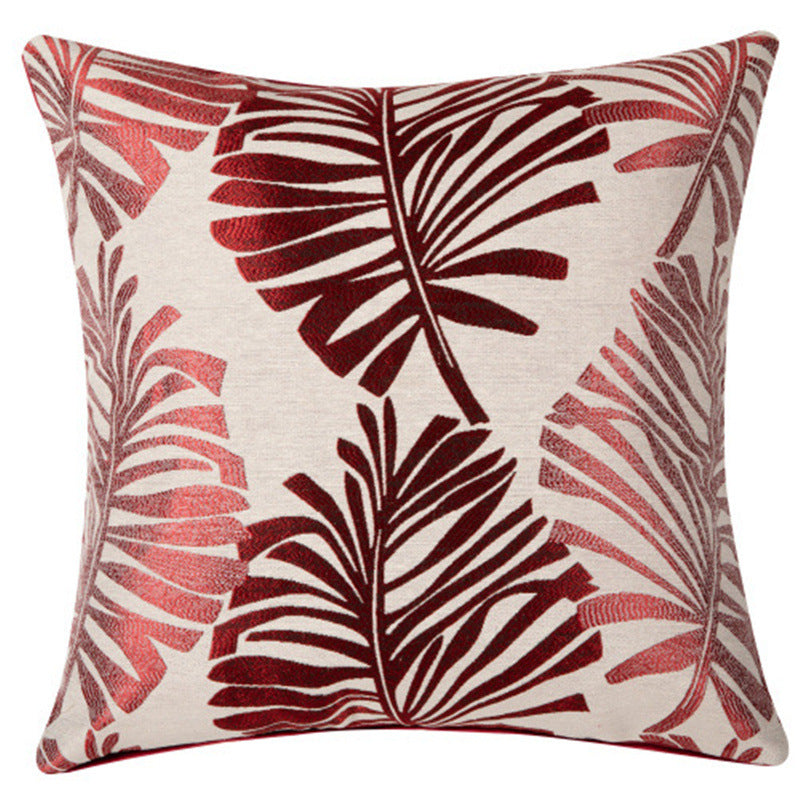 Leaf Linen Printed Home Decoration Cushion Cover - Adore India