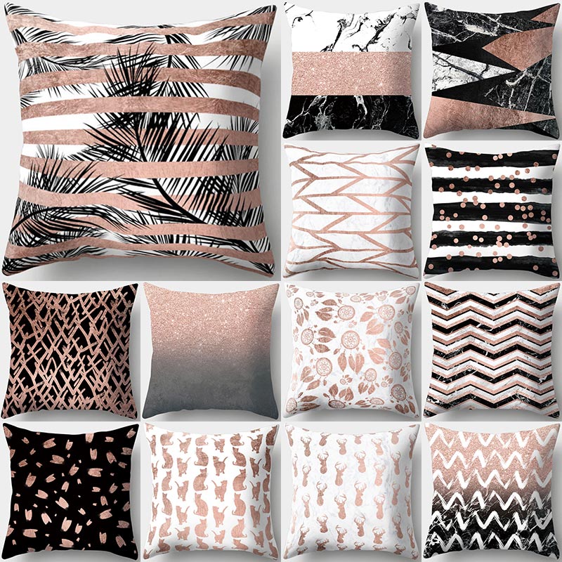 Abstract Leather Velvet Pillowcase Sofa Cushion Cover - Adore India