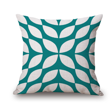 Nordic Yellow Green Geometric Print Cushion Cover - Adore India