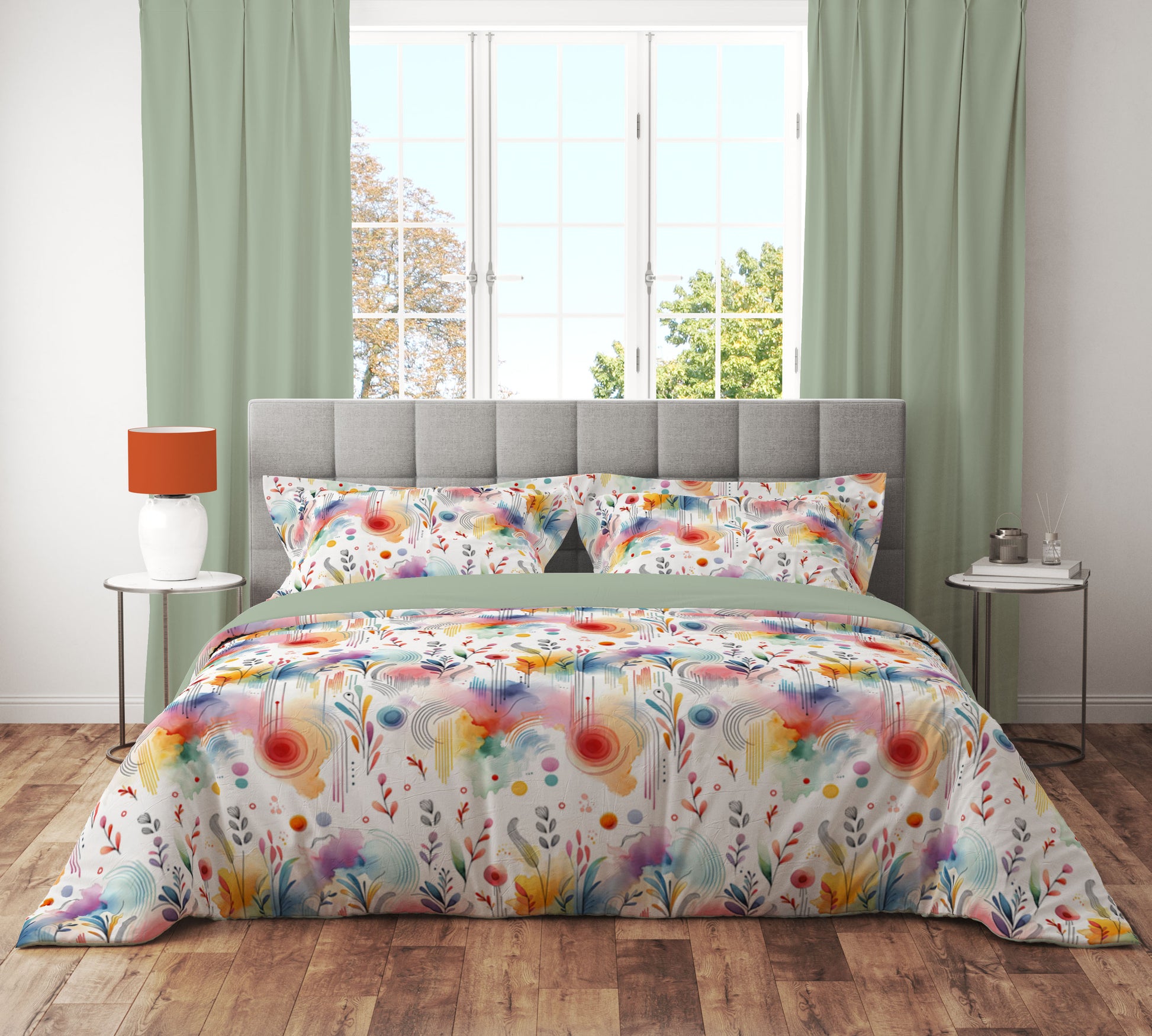 Boho Imagination Colourful Art Quilt Cover Set - Adore India