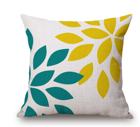 Nordic Yellow Green Geometric Print Cushion Cover - Adore India