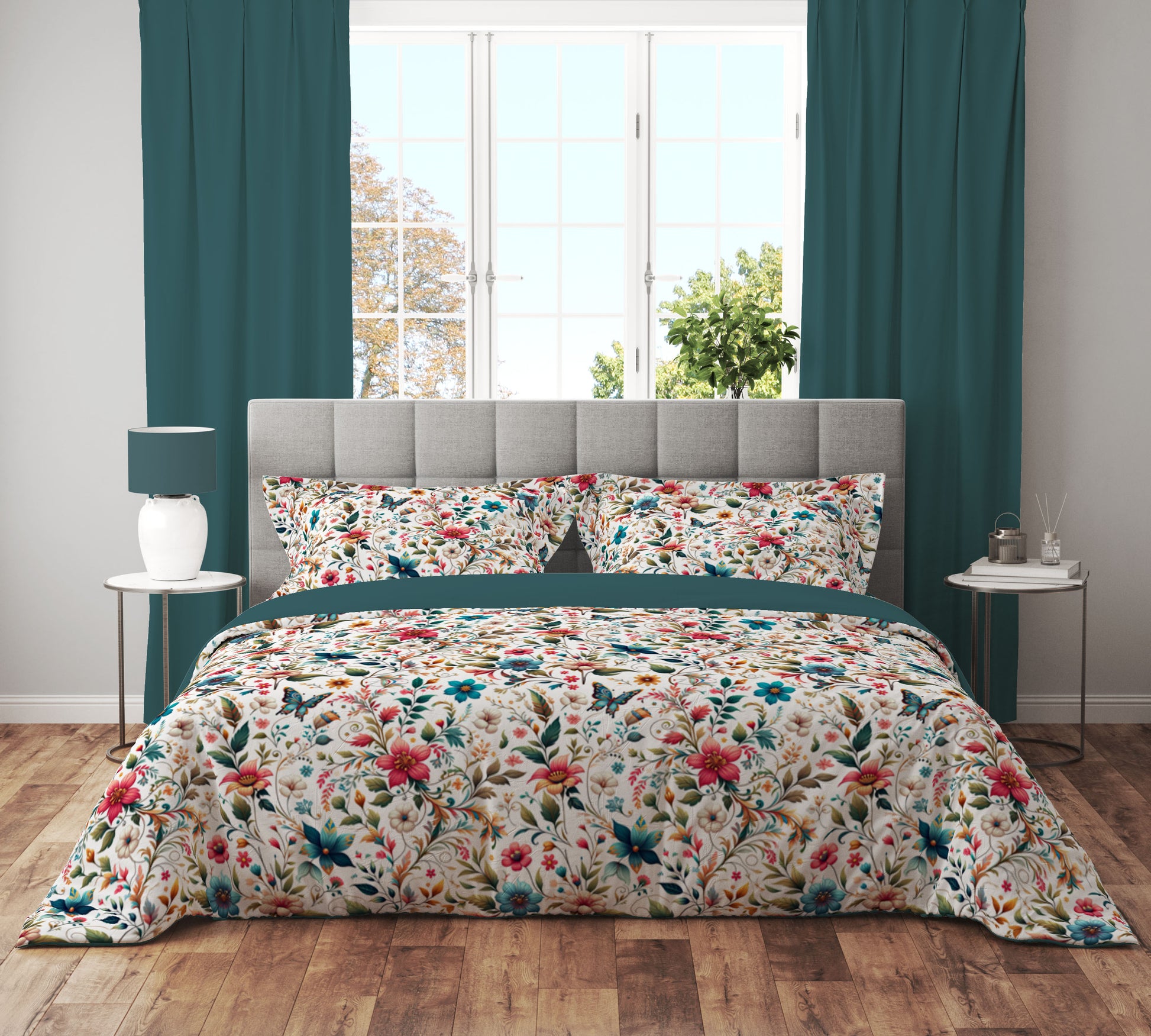 Boho Dream Colourful Floral Petal Quilt Cover Set - Adore India