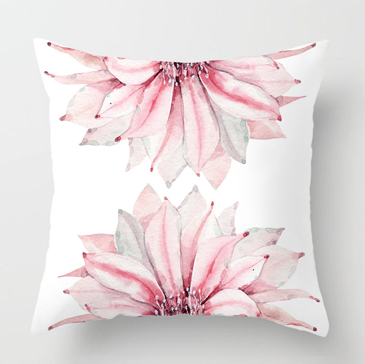 Watercolour Modern Flowers Green Cushion Cover - Adore India