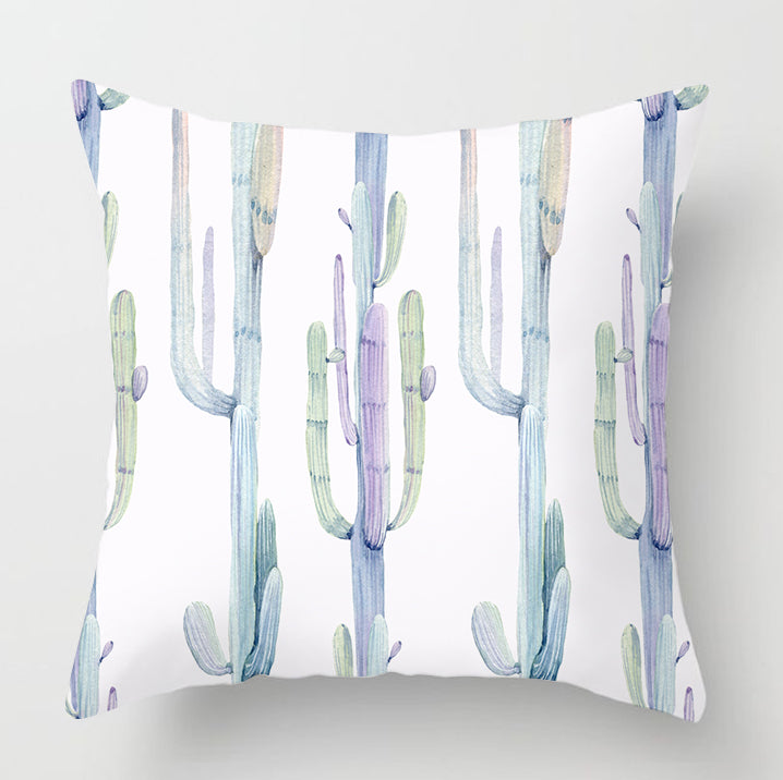 Watercolour Modern Flowers Green Cushion Cover - Adore India