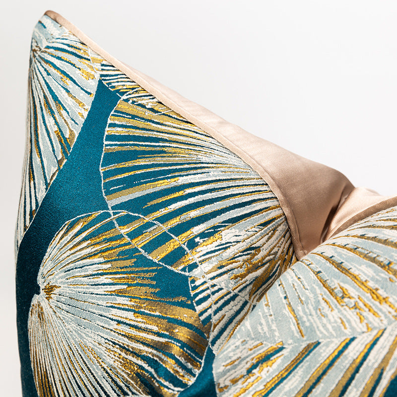 Bohemian Lotus Leaf Minimalist Back Cushion Cover - Adore India