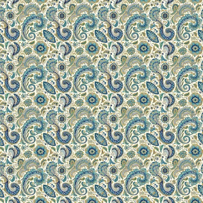 Vintage Teal Floral Paisley Cotton Reversible Quilt Cover Set - Adore India