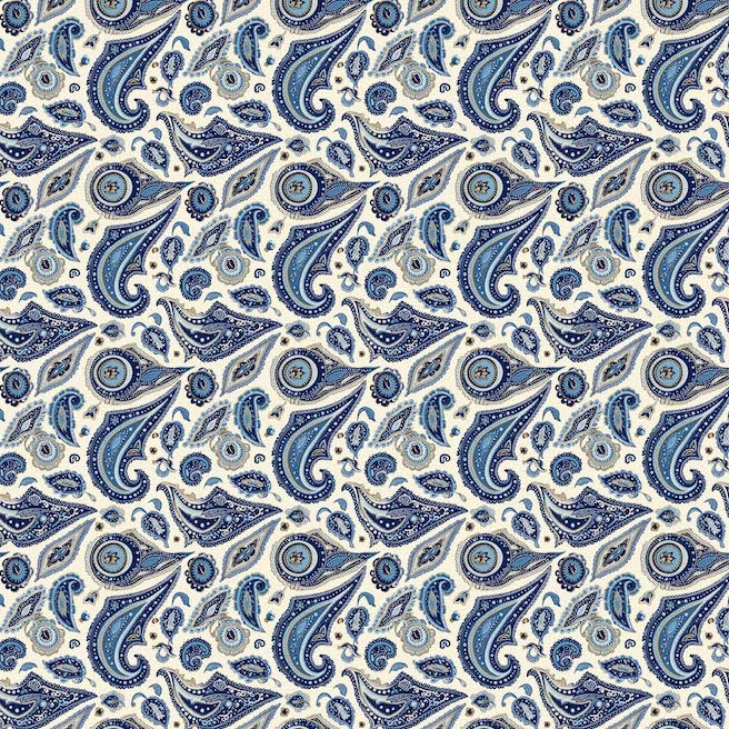 Vintage Blue Floral Paisley Cotton Reversible Quilt Cover Set - Adore India