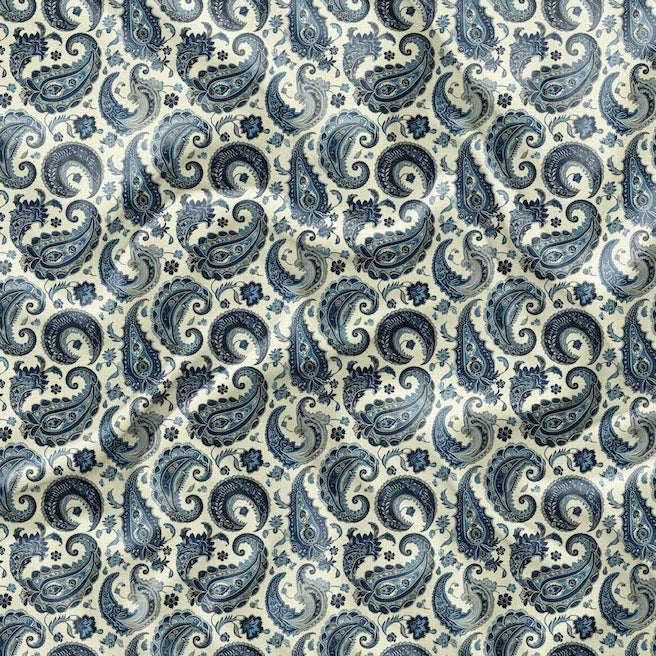 Vintage Turquoise Floral Paisley Cotton Reversible Quilt Cover Set - Adore India