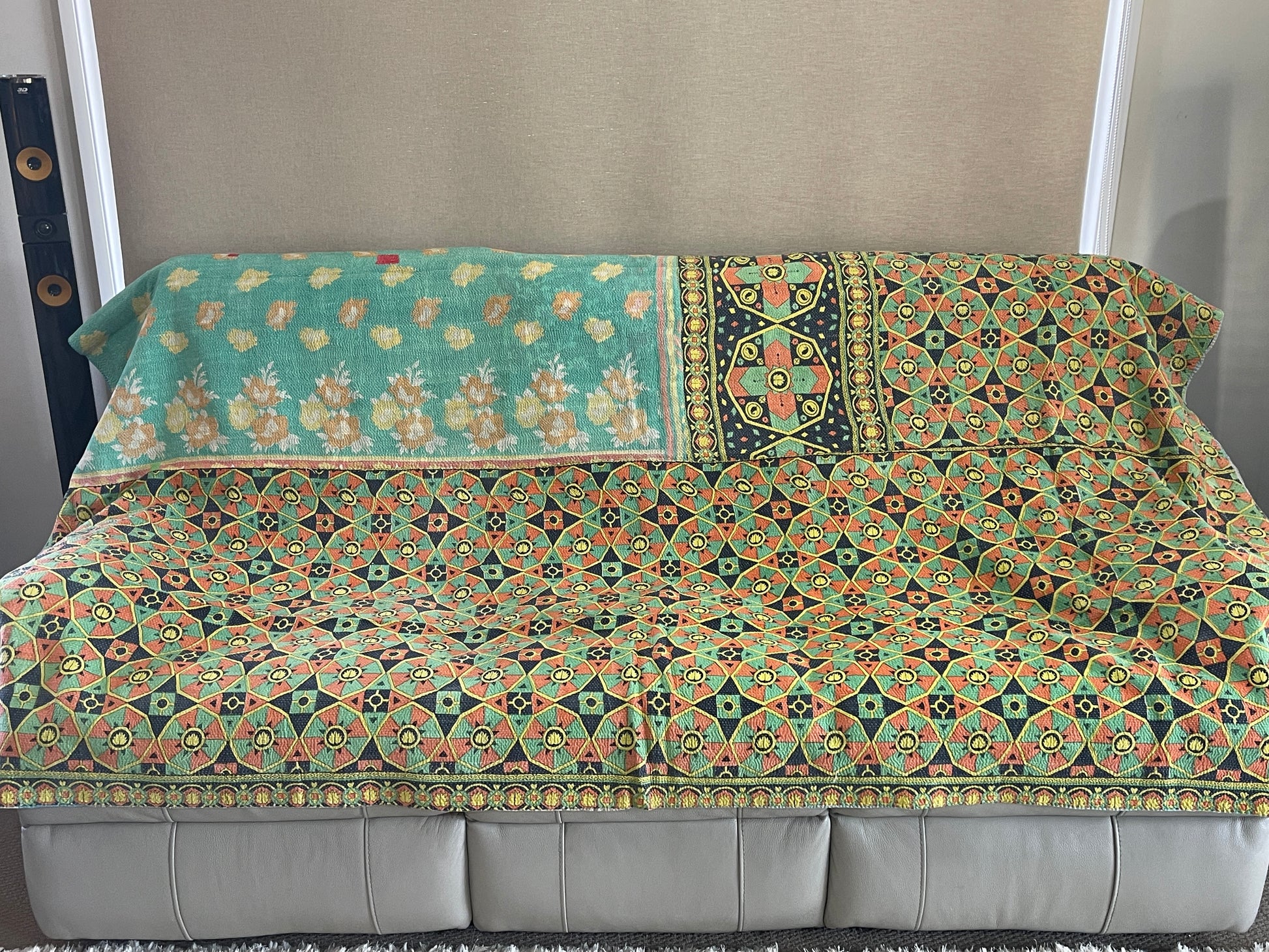 Indian Handmade Cotton Reversible Vintage Kantha Quilt Bedspread Throw  Anamika - Adore India