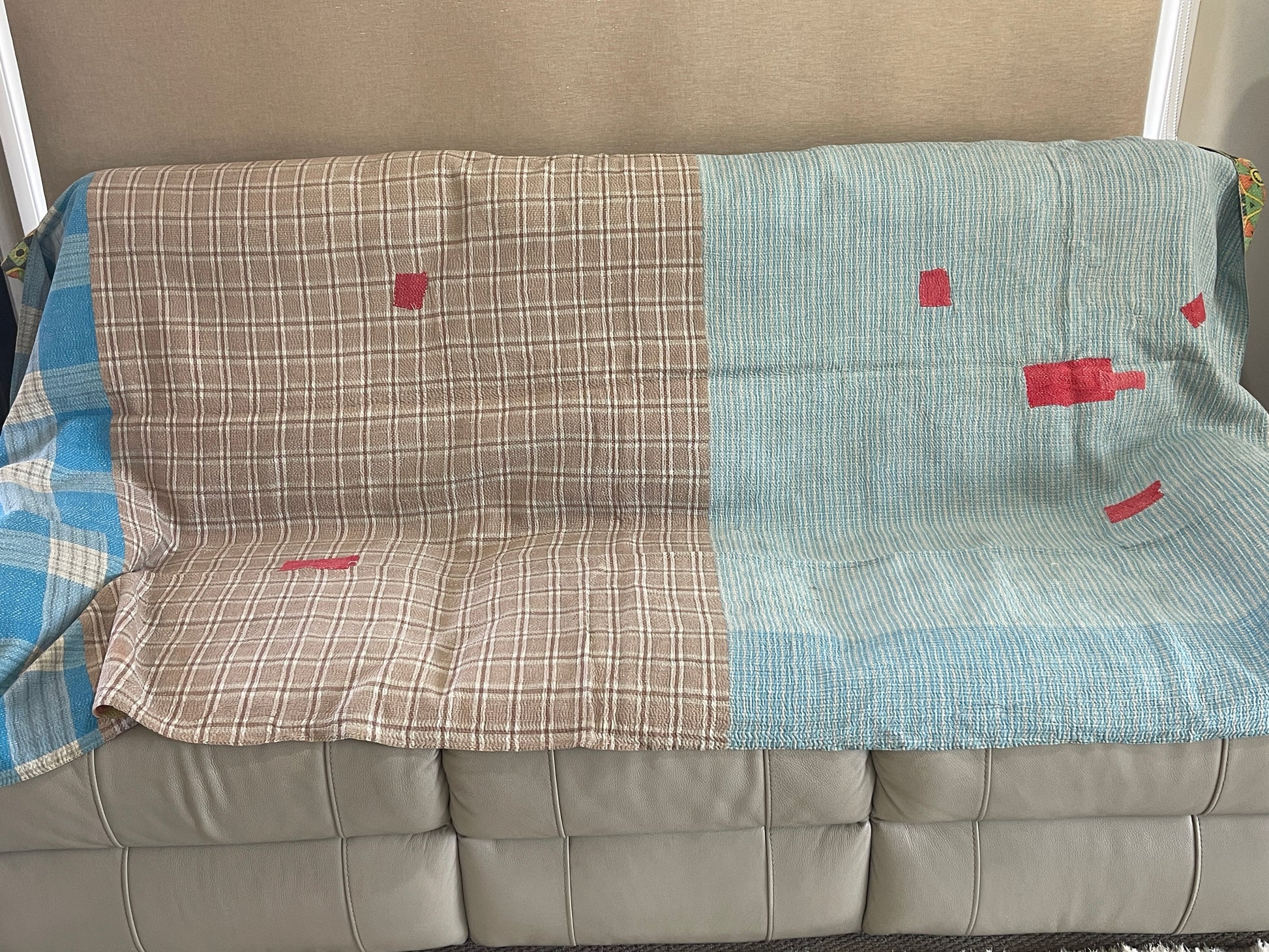Indian Handmade Cotton Reversible Vintage Kantha Quilt Bedspread Throw  Anamika - Adore India
