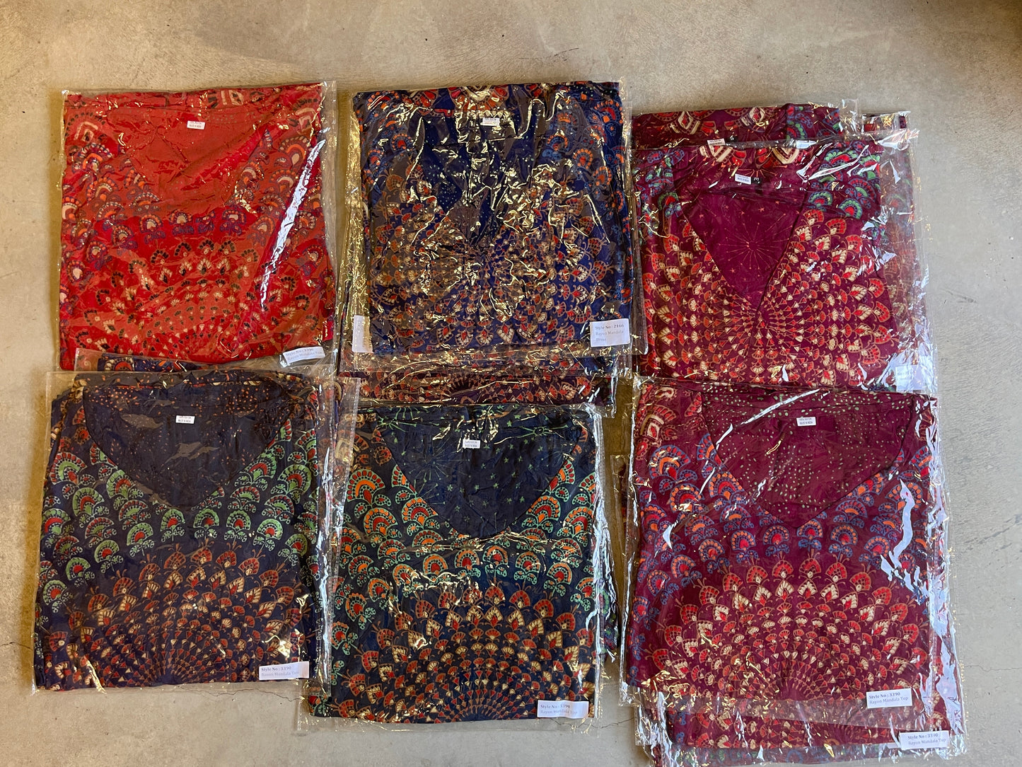 Wholesale Bulk Lot Women Viscose Rayon Mandala Printed Top Dresses