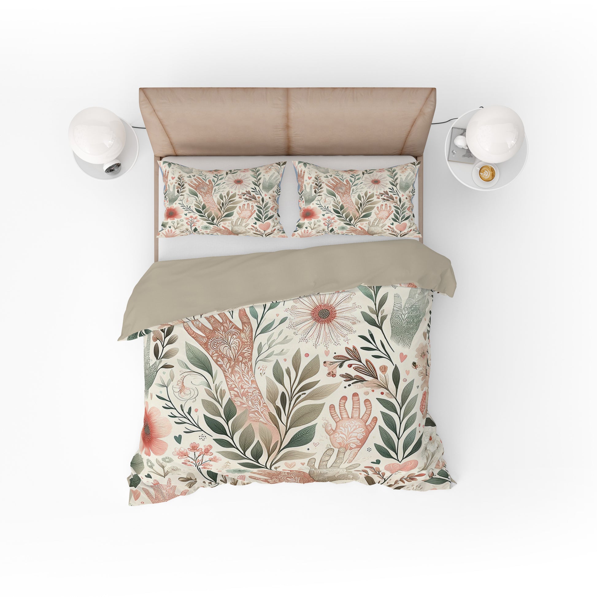 Beautiful Floral Mothers Hand Cotton Reversible Quilt Cover Set For Mothers - Adore India