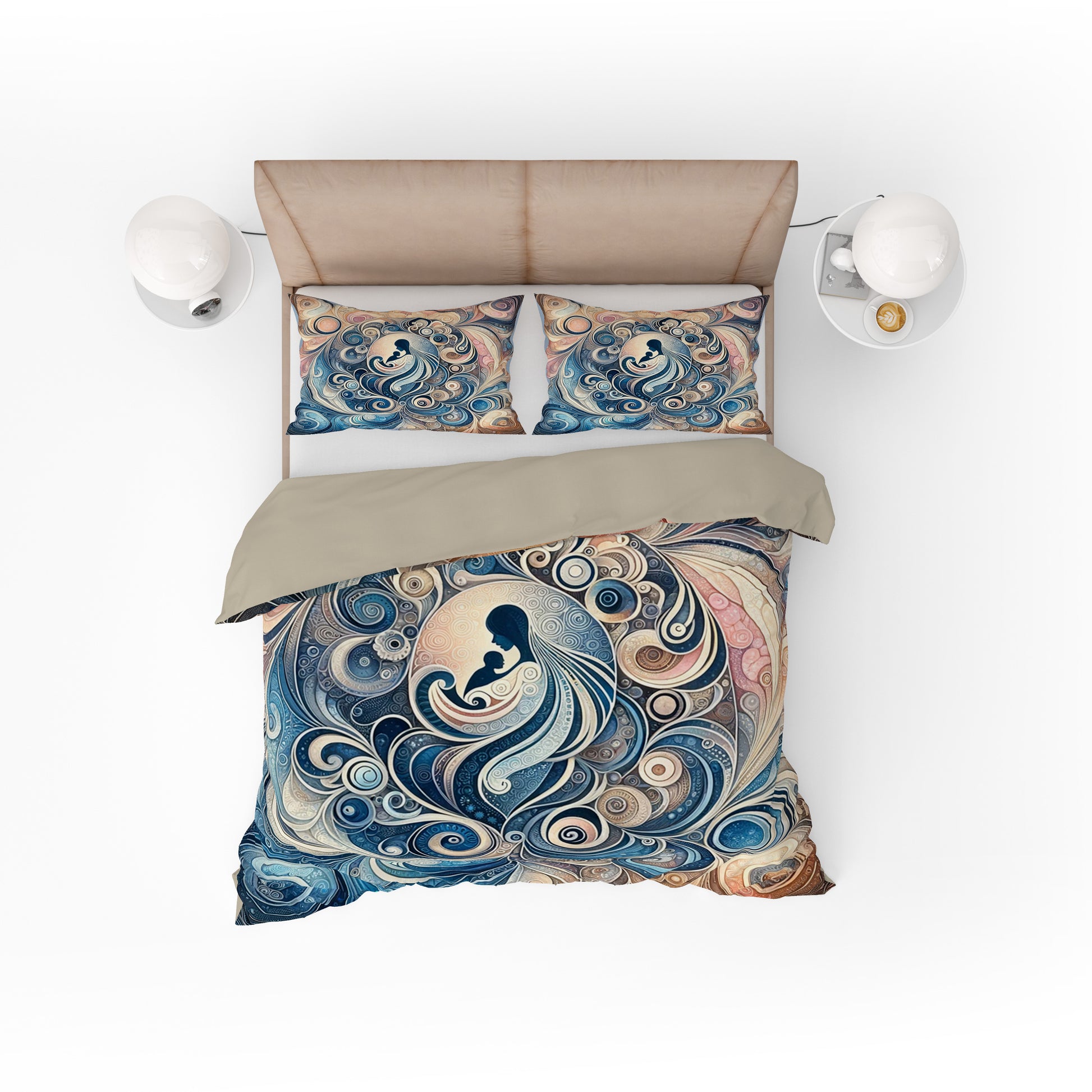 Beautiful ABS Mother Love Cotton Reversible Quilt Cover Set For Mothers - Adore India