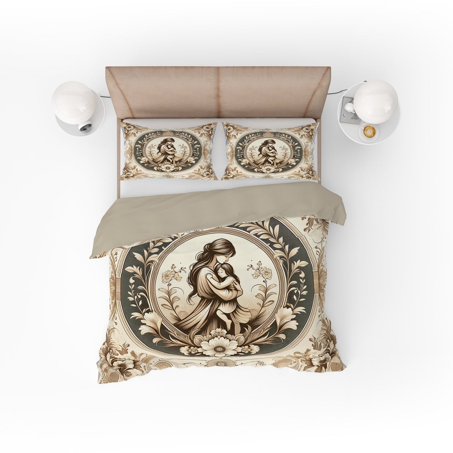 Beautiful Classic Elegant Mother Love Cotton Reversible Quilt Cover Set For Mothers - Adore India