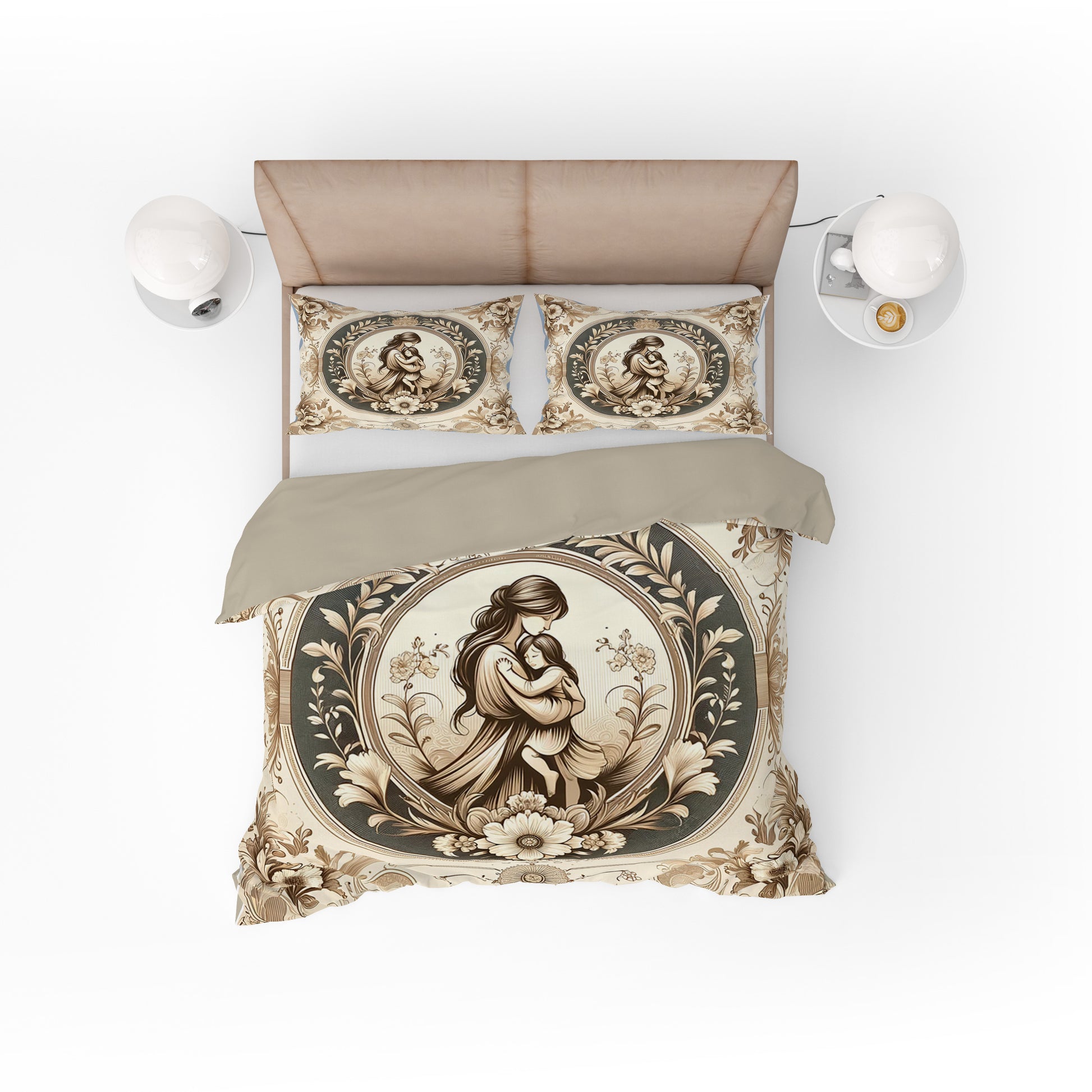 Beautiful Classic Elegant Mother Love Cotton Reversible Quilt Cover Set For Mothers - Adore India