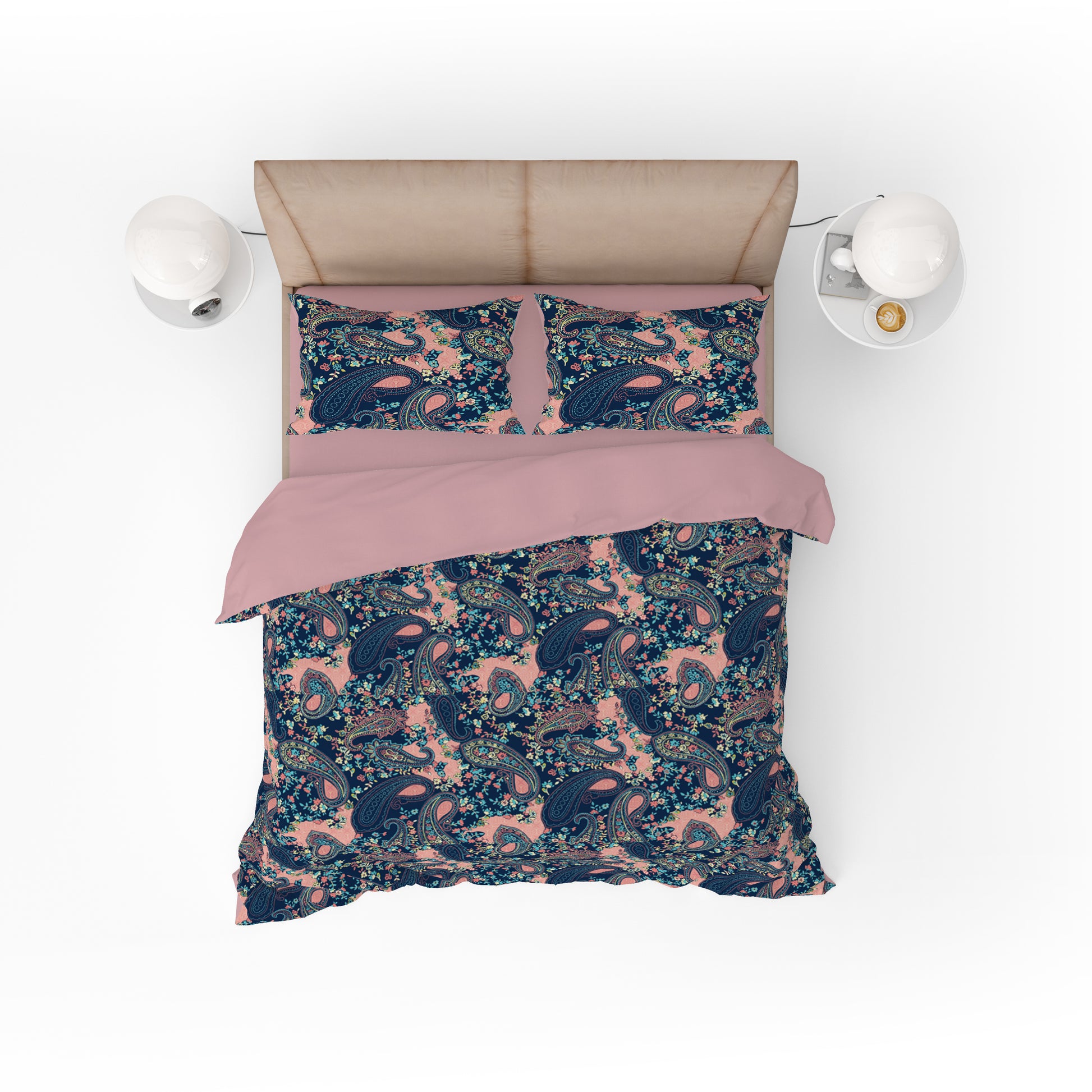 Pink Paisley Bliss Quilt Cover Set - Stylish Comfort for Dreamy Nights - Adore India