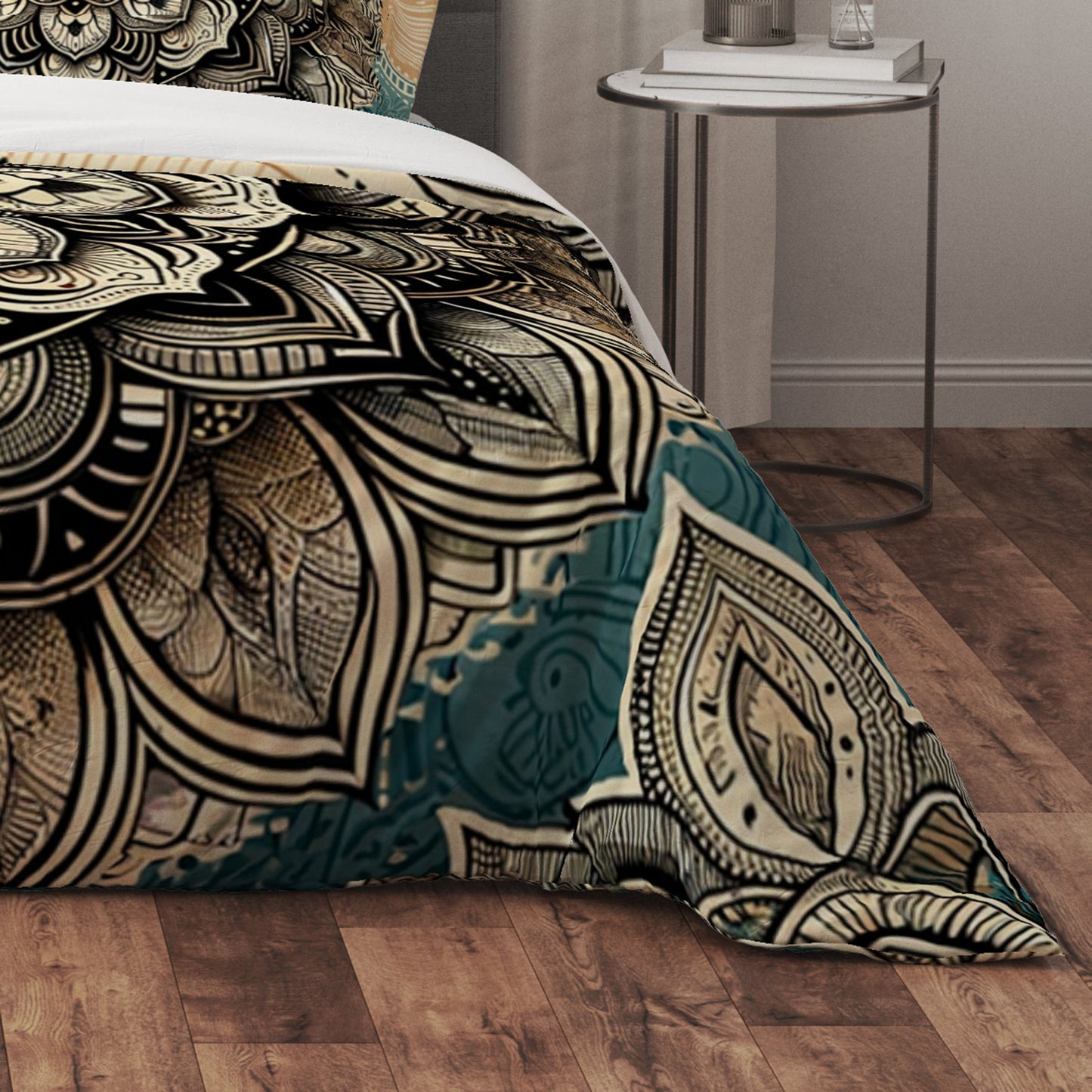 Bohemian Brilliant Touch Indian Mandala Reversible Quilt Cover Duvet Cover Set - Adore India