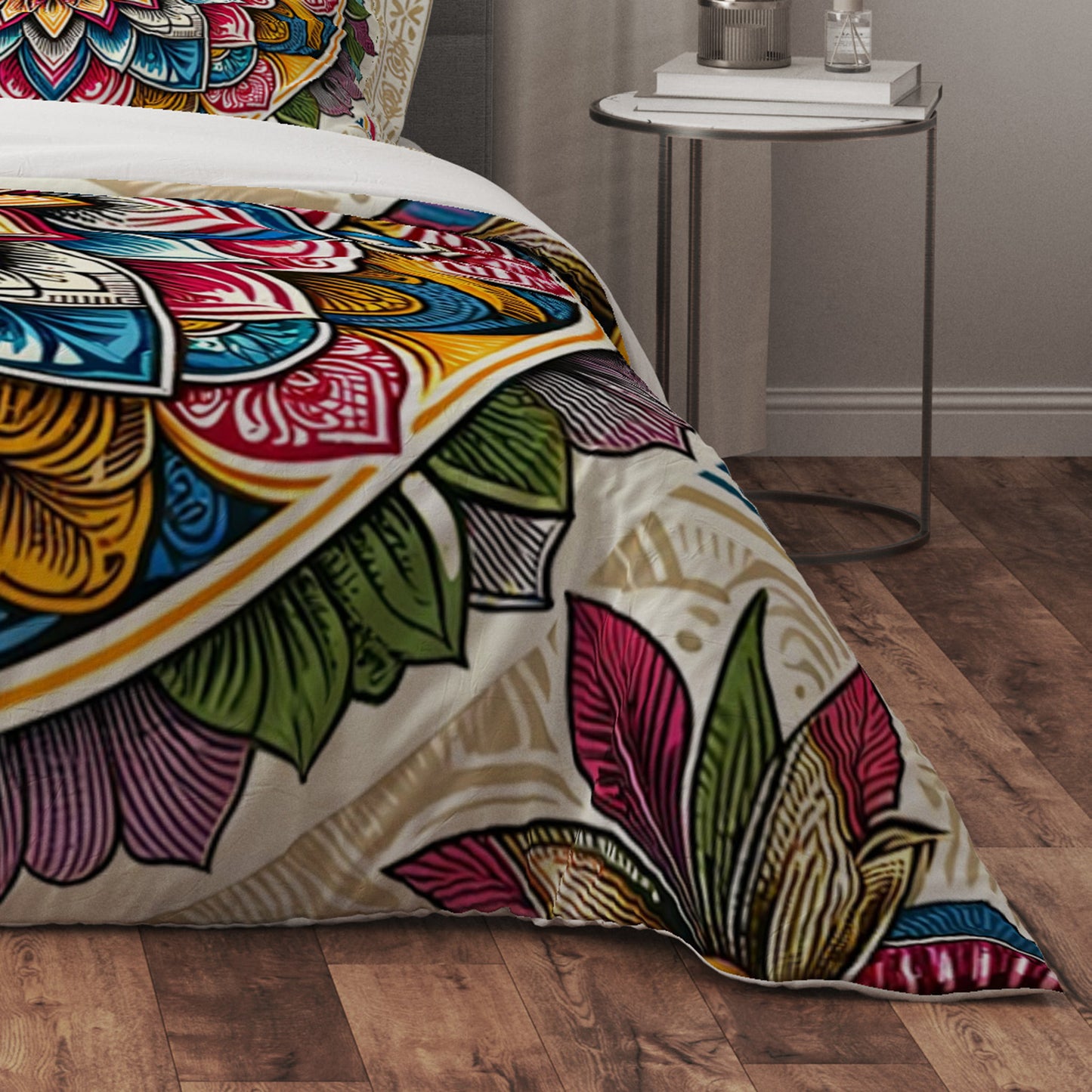 Bohemian Radiant Plum Indian Mandala Reversible Quilt Cover Duvet Cover Set - Adore India