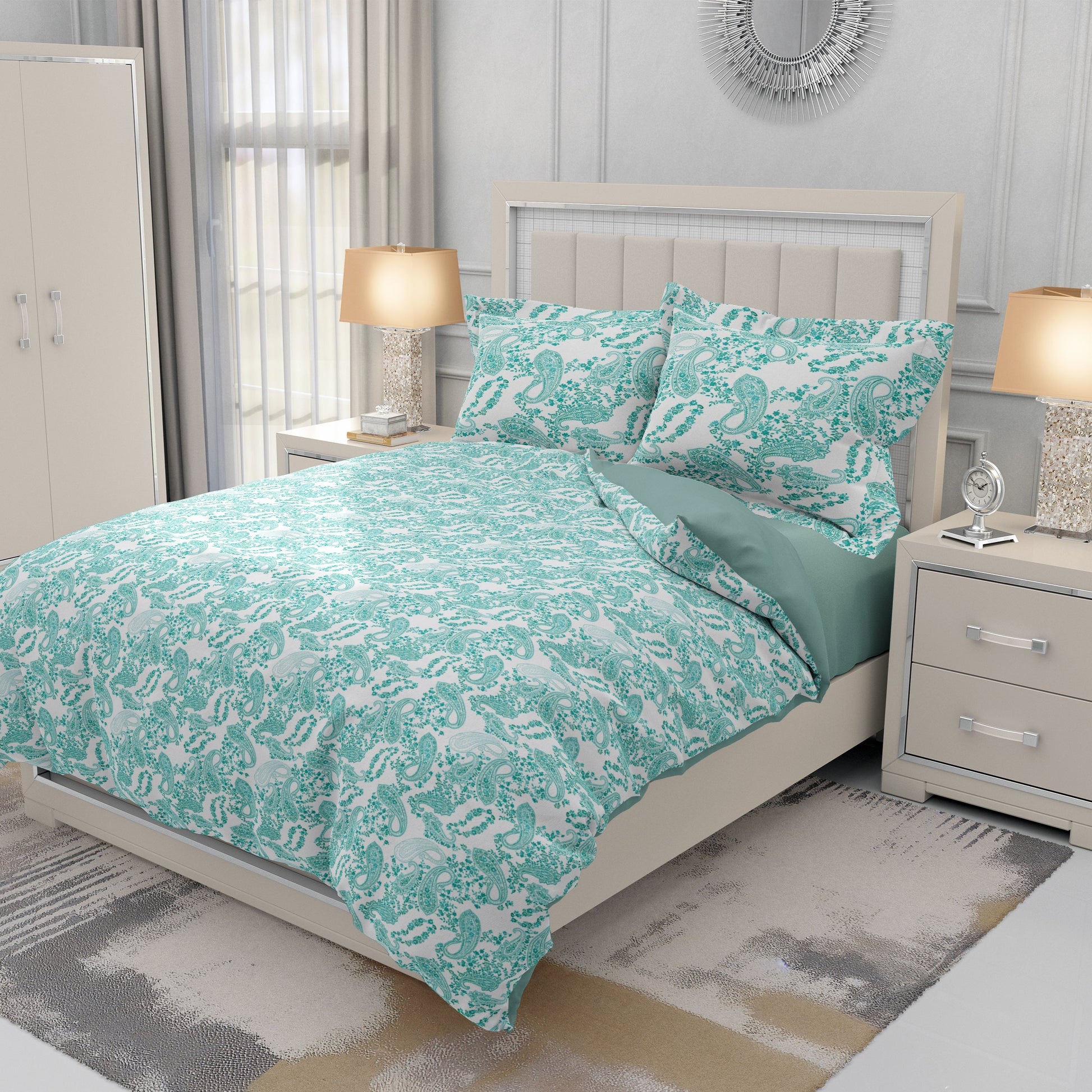 Turquoise Paisley - Elegance Meets Drama for a Chic Bedroom Upgrade - Adore India
