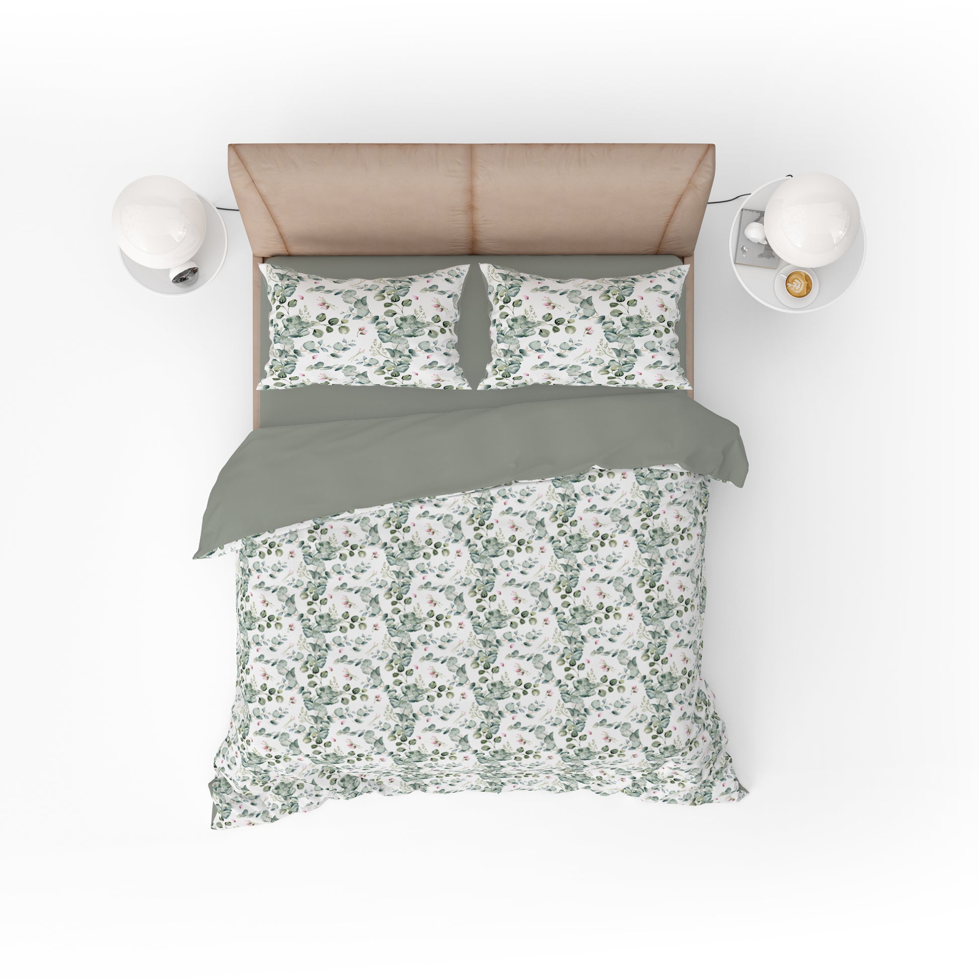 Bohemian Watercolor Leaves Quilt Cover Set - Serene Petals - Adore India