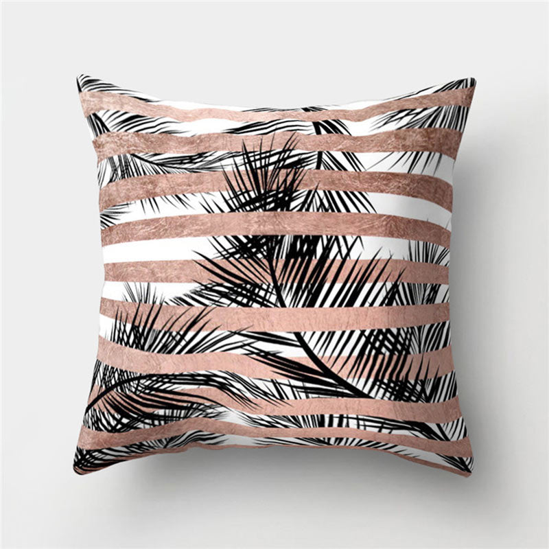 Abstract Leather Velvet Pillowcase Sofa Cushion Cover - Adore India