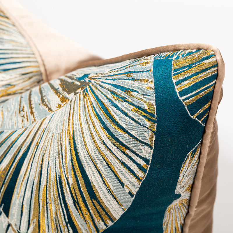 Bohemian Lotus Leaf Minimalist Back Cushion Cover - Adore India