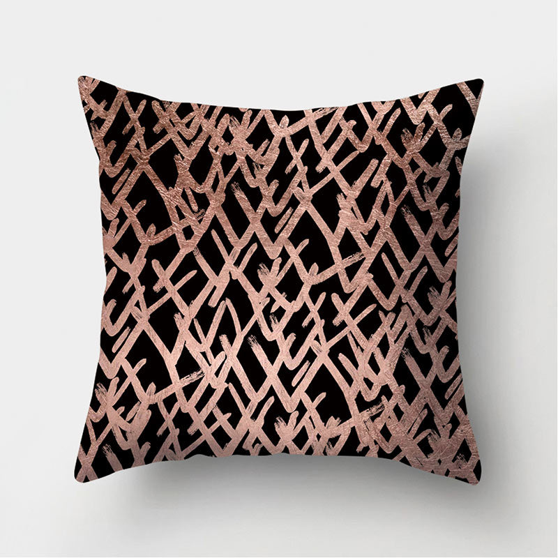 Abstract Leather Velvet Pillowcase Sofa Cushion Cover - Adore India