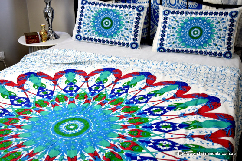 Wholesale Bulk Lot Universe Red Mandala Throw Set- 3 Pcs - Adore India
