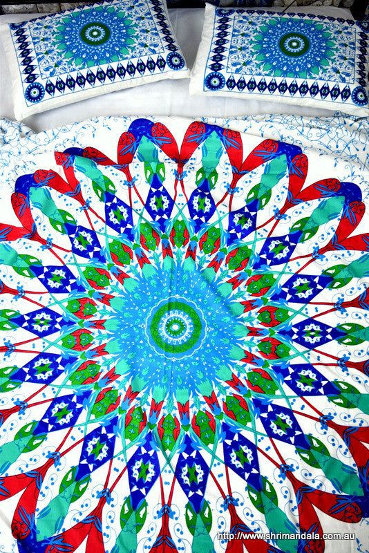 Universe Red Mandala Throw Set - Adore India