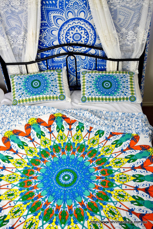 Wholesale Bulk Lot Universe Lime Mandala Throw- 3 Pcs - Adore India
