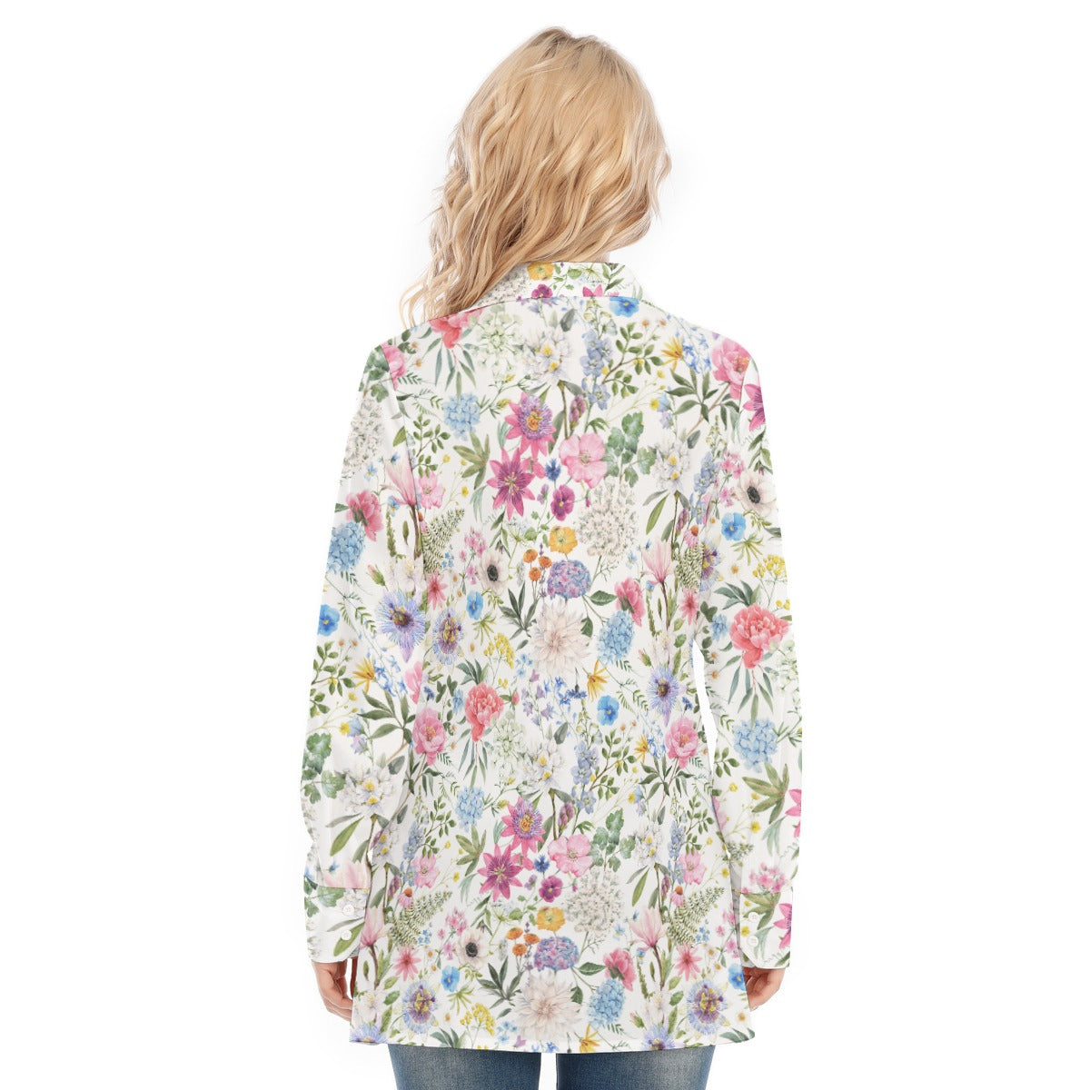 Bohemian Exotic Floral Women's Long Sleeve Shirt - Adore India