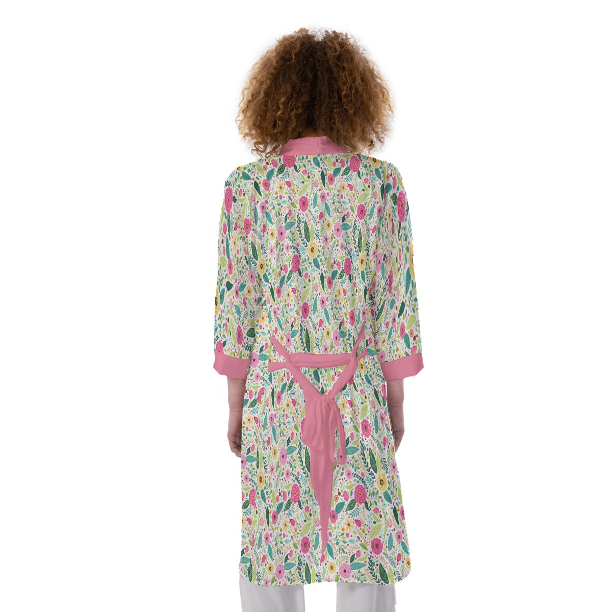 Bohemian Floral Bliss Women's Satin Kimono Robe - Adore India