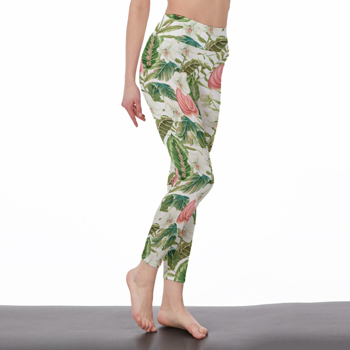 Bohemian Topical Flower Printed Women's High Waist Leggings - Adore India