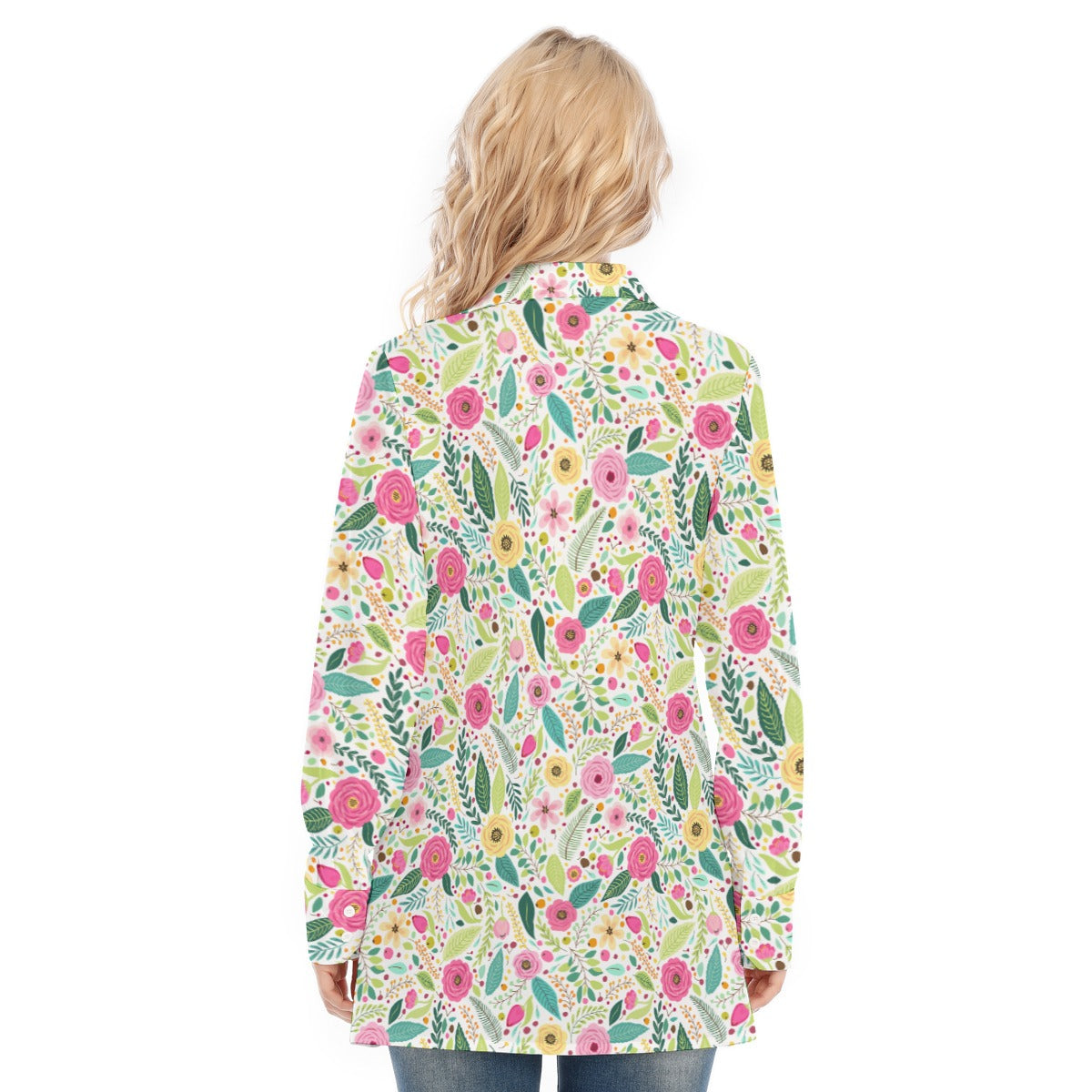 Bohemian Floral Printed Bliss Women's Long Sleeve Shirt - Adore India