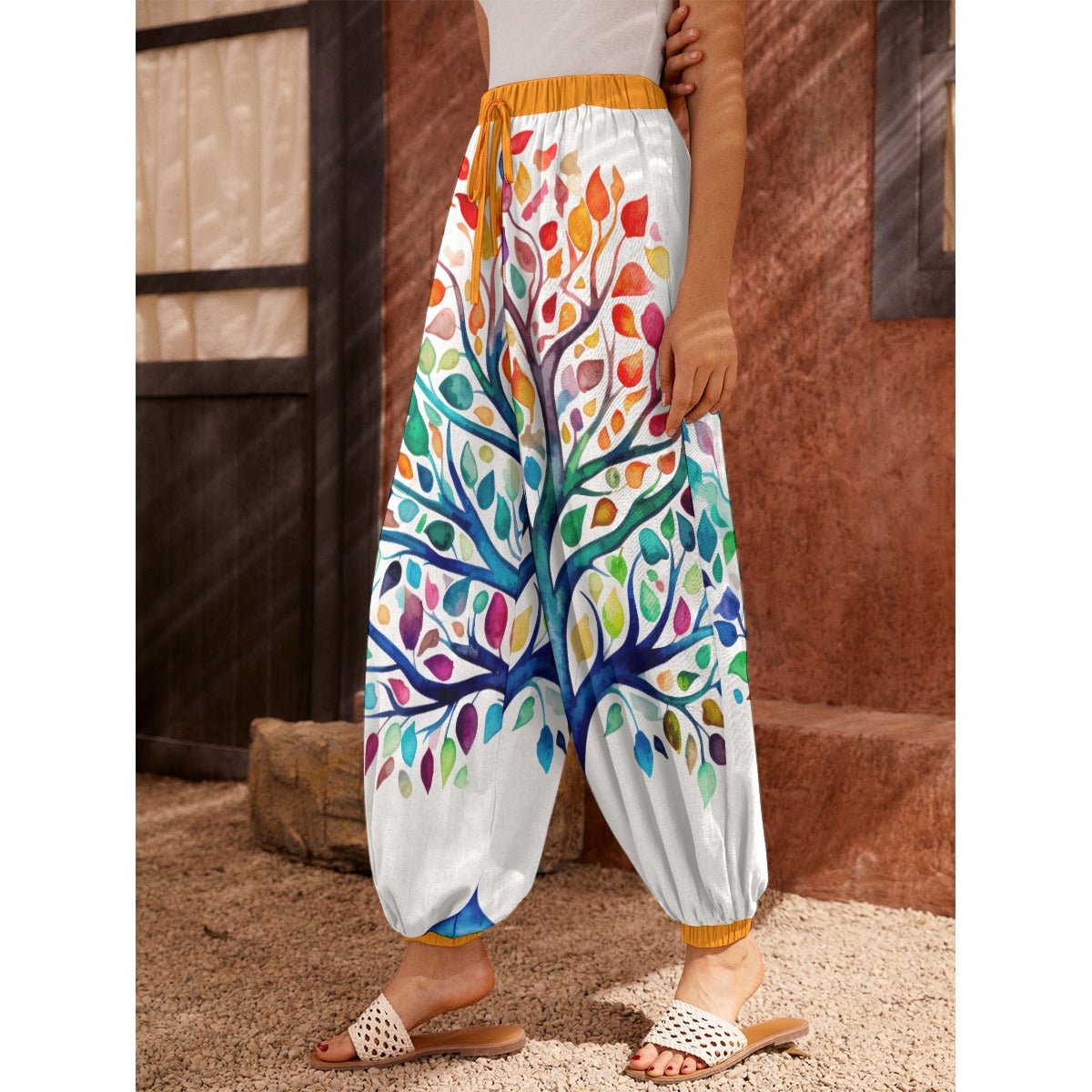 Bohemian Tree of Life Women's Harem Carrot Pants  - Adore India