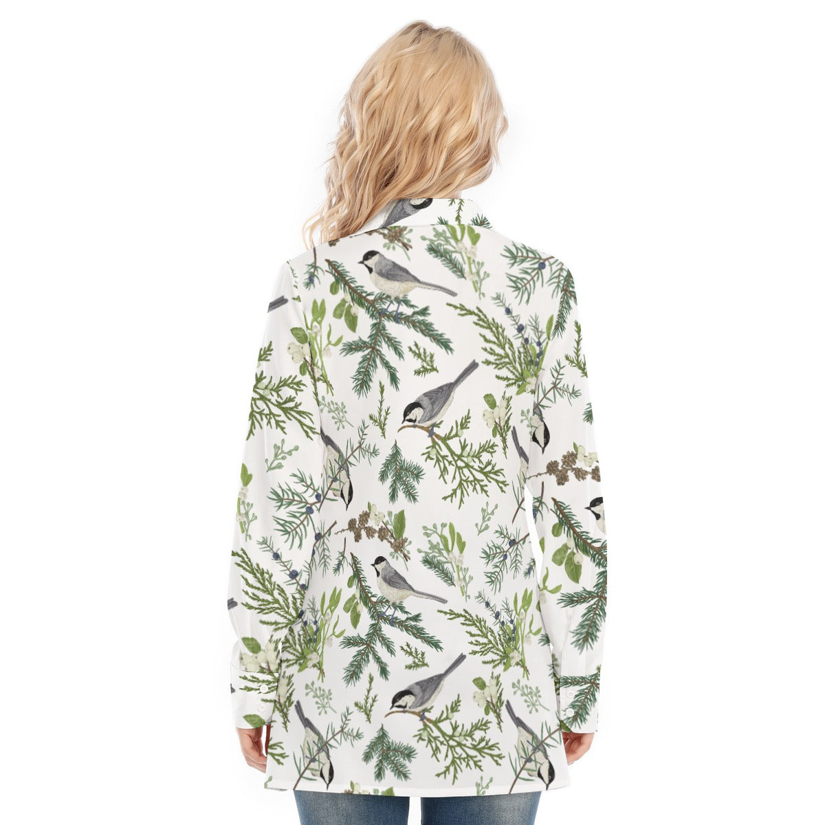 Bohemian Bird of Prey Print Women's Long Sleeve Shirt - Adore India