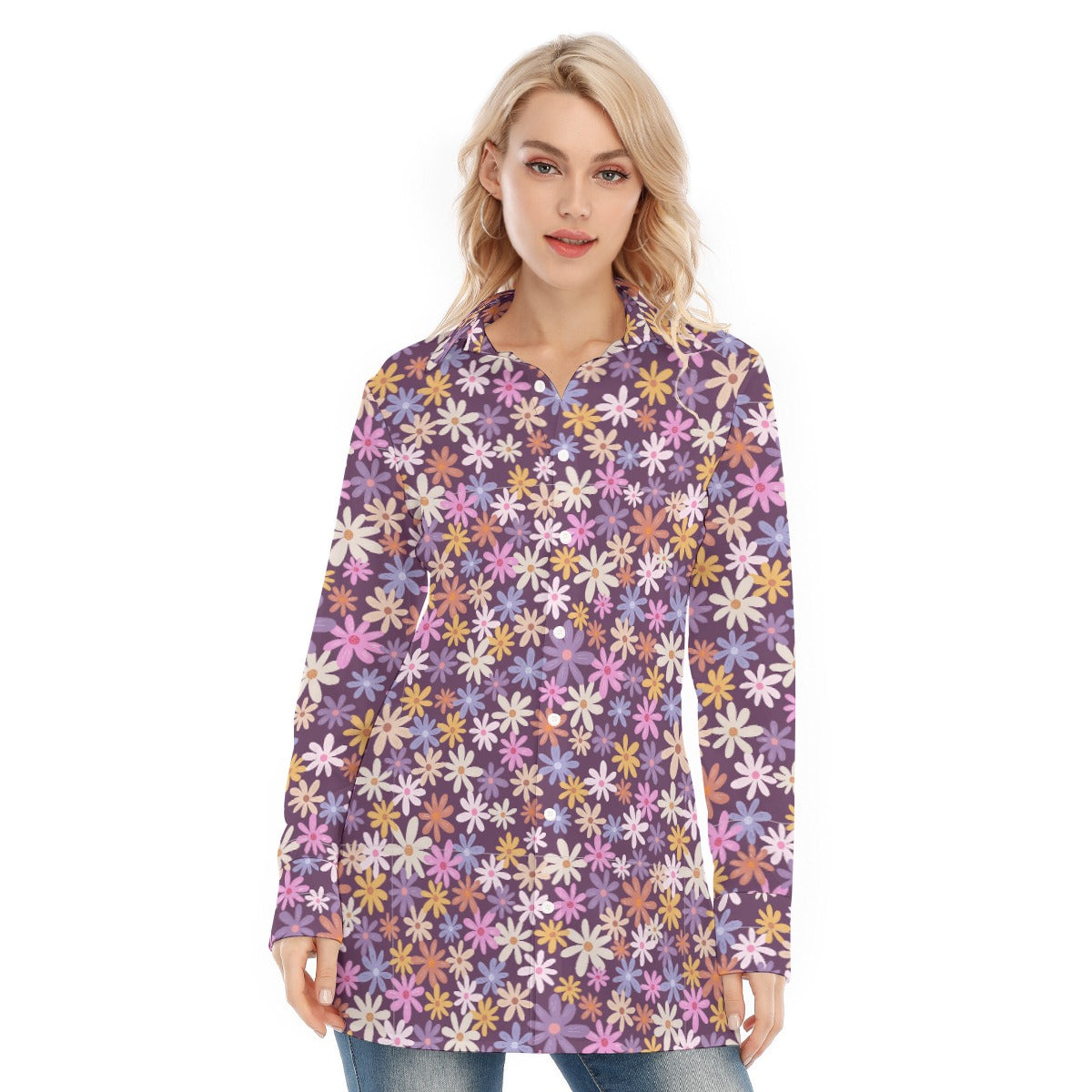 All-Over Print Women's Long Shirt